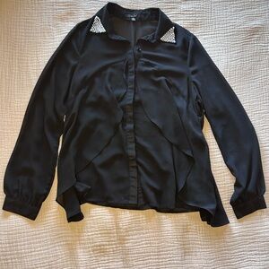 Papaya Black Shirt with Classic Collar